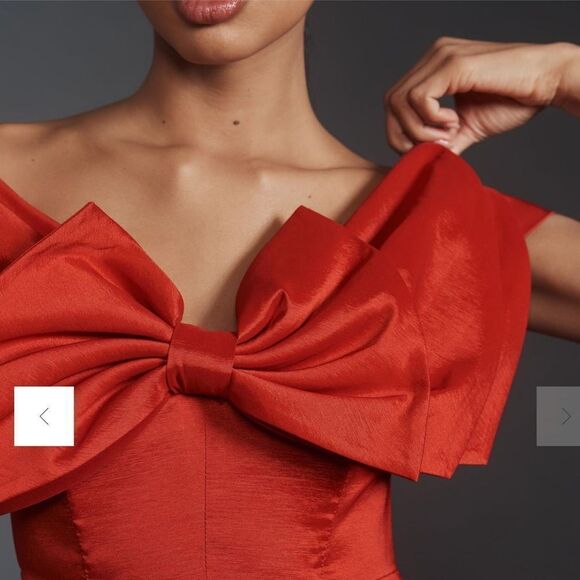 NWT Bardot Mini Bow Dress Anthropologie Red Size 12 - Picture 3 of 12
